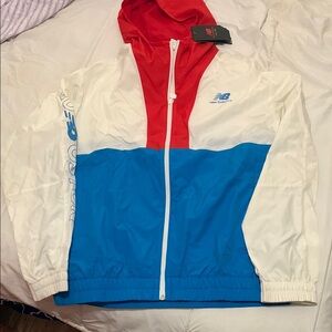 New Balance Tri-Color Windbreaker - Red, Blue, White